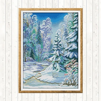 Winter Forest Landscape Painting Chinese Cross Stitch Fabric for Embroidery Kit 14CT 11CT Printed Canvas Counted for Needlework
Winter Forest Landscape Painting Chinese Cross Stitch Fabric for Embroidery Kit 14CT 11CT Printed Canvas Counted for Needlework