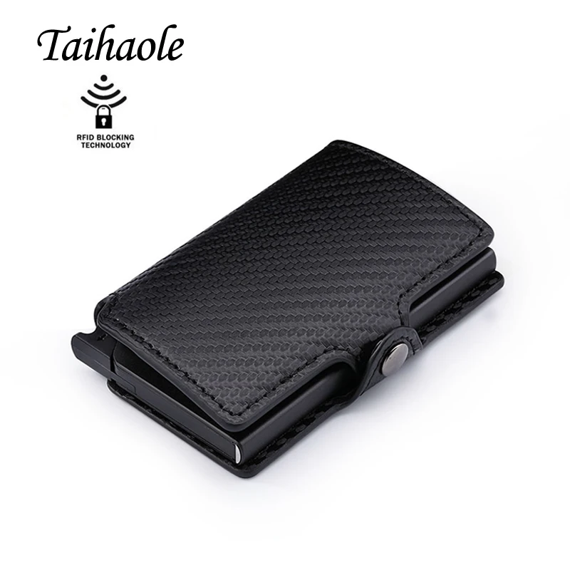 Taihaole Credit Card Holder 2020 New Aluminum Box Card Wallet RFID PU Leather Pop Up Card Case Magnet Carbon Fiber Coin Purse
Taihaole Credit Card Holder 2020 New Aluminum Box Card Wallet RFID PU Leather Pop Up Card Case Magnet Carbon Fiber Coin Purse