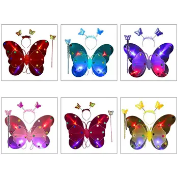 3Pcs Girls Fairy Costume Set Double Layer LED Insect Angel Wings Magic Wand Headband Toy Princess Cosplay Party Props
3Pcs Girls Fairy Costume Set Double Layer LED Insect Angel Wings Magic Wand Headband Toy Princess Cosplay Party Props