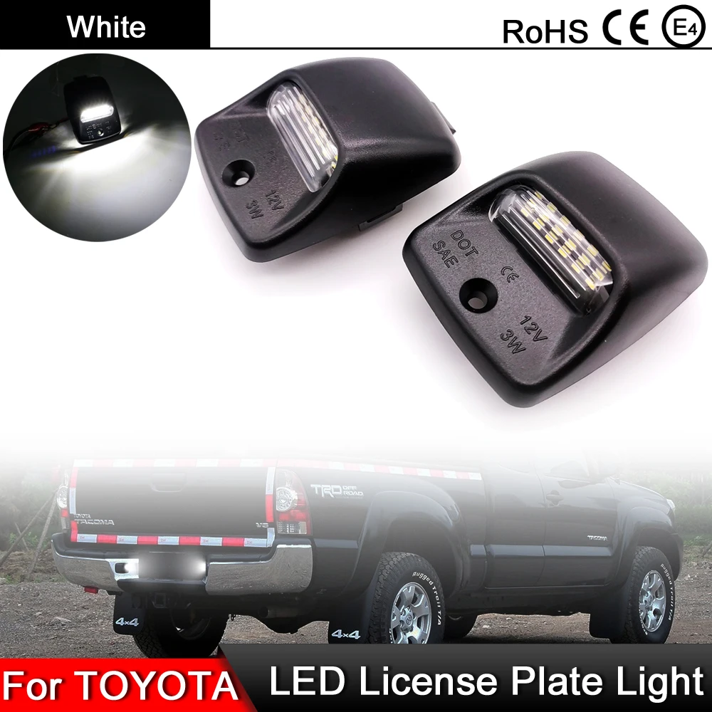 For Toyota Tacoma 2005-2015 Tundra 2000-2013 12V Black Shell White LED Number License Plate Lights
For Toyota Tacoma 2005-2015 Tundra 2000-2013 12V Black Shell White LED Number License Plate Lights