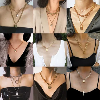 Artilady Key and lock Necklace For Women Punk Hip Hop layer Necklace Gold ColorChain Necklace Dropshipping
Artilady Key and lock Necklace For Women Punk Hip Hop layer Necklace Gold ColorChain Necklace Dropshipping