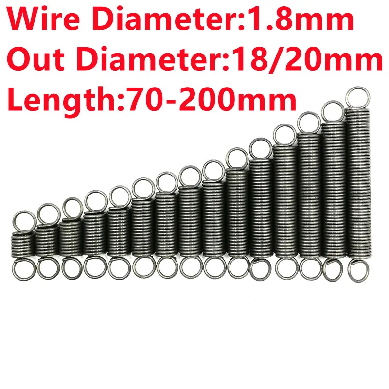 2PCS,Custom Spring Steel Coil Extension Spring,1.8mm Wire Dia*18/20mm Out Diameter*70/80/90/100/120/130/150/160/180/200mm Length
2PCS,Custom Spring Steel Coil Extension Spring,1.8mm Wire Dia*18/20mm Out Diameter*70/80/90/100/120/130/150/160/180/200mm Length