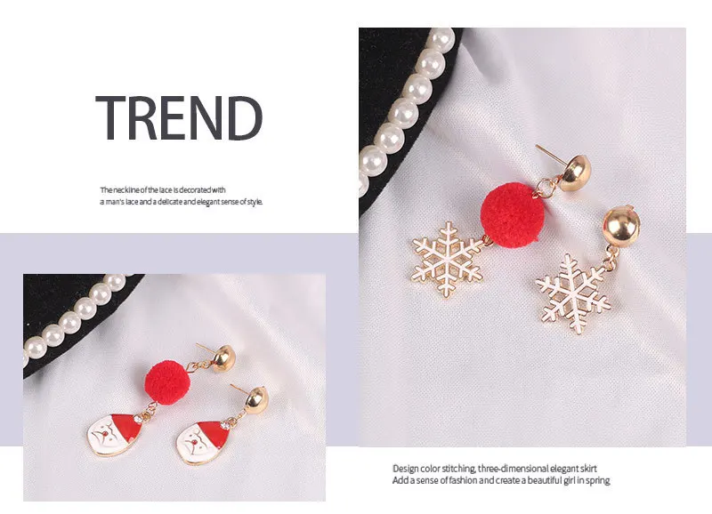 diy fashion womens earrings lady girl gloves snowflake hat