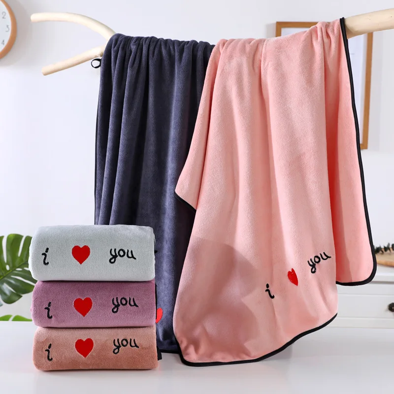 I LOVE YOU Embroidered Couple Bath Towel Water Absorption Large Bath Towel Household bathroom towels Bath Towel Home Textile
I LOVE YOU Embroidered Couple Bath Towel Water Absorption Large Bath Towel Household bathroom towels Bath Towel Home Textile