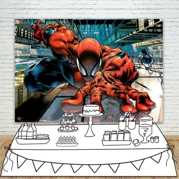 Boys Kids Happy Birthday Background 7x5 Spiderman Backdrop Superhero for Cake Table Wall City Over View Photographic Backgrounds 
Boys Kids Happy Birthday Background 7x5 Spiderman Backdrop Superhero for Cake Table Wall City Over View Photographic Backgrounds