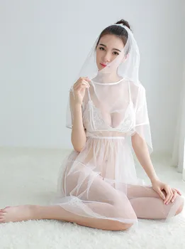 Bride Wedding Dress Uniform Set Sexy Erotic Underwear Cosplay Perspective Lace Gauze Outfit Erotic Lingerie Dress White
Bride Wedding Dress Uniform Set Sexy Erotic Underwear Cosplay Perspective Lace Gauze Outfit Erotic Lingerie Dress White