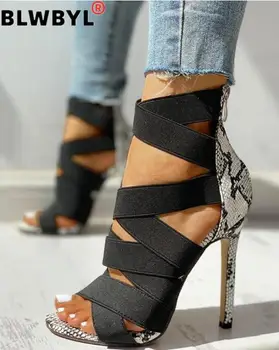 Sandalias Mujer 2020 Women's Ladies Pumps Fashion Bandage Patchwork Mixed Colors Snake High Heels Sandals Casual Shoes size37~43
Sandalias Mujer 2020 Women's Ladies Pumps Fashion Bandage Patchwork Mixed Colors Snake High Heels Sandals Casual Shoes size37~43