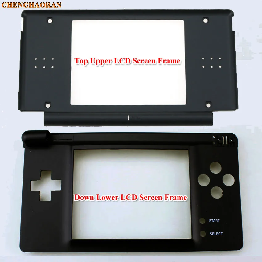 

ChengHaoRan Black Plastic Top Upper / Lower LCD Screen Frame For DS Lite For NDSL Game Console Display Screen Housing Shell