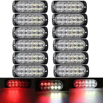 12PC Flashing Lamps Strobe Light Bar 36W 12 LED Red White 4.4 Inches Car Truck Auto Vehicles Lights Signal Lamp
12PC Flashing Lamps Strobe Light Bar 36W 12 LED Red White 4.4 Inches Car Truck Auto Vehicles Lights Signal Lamp
