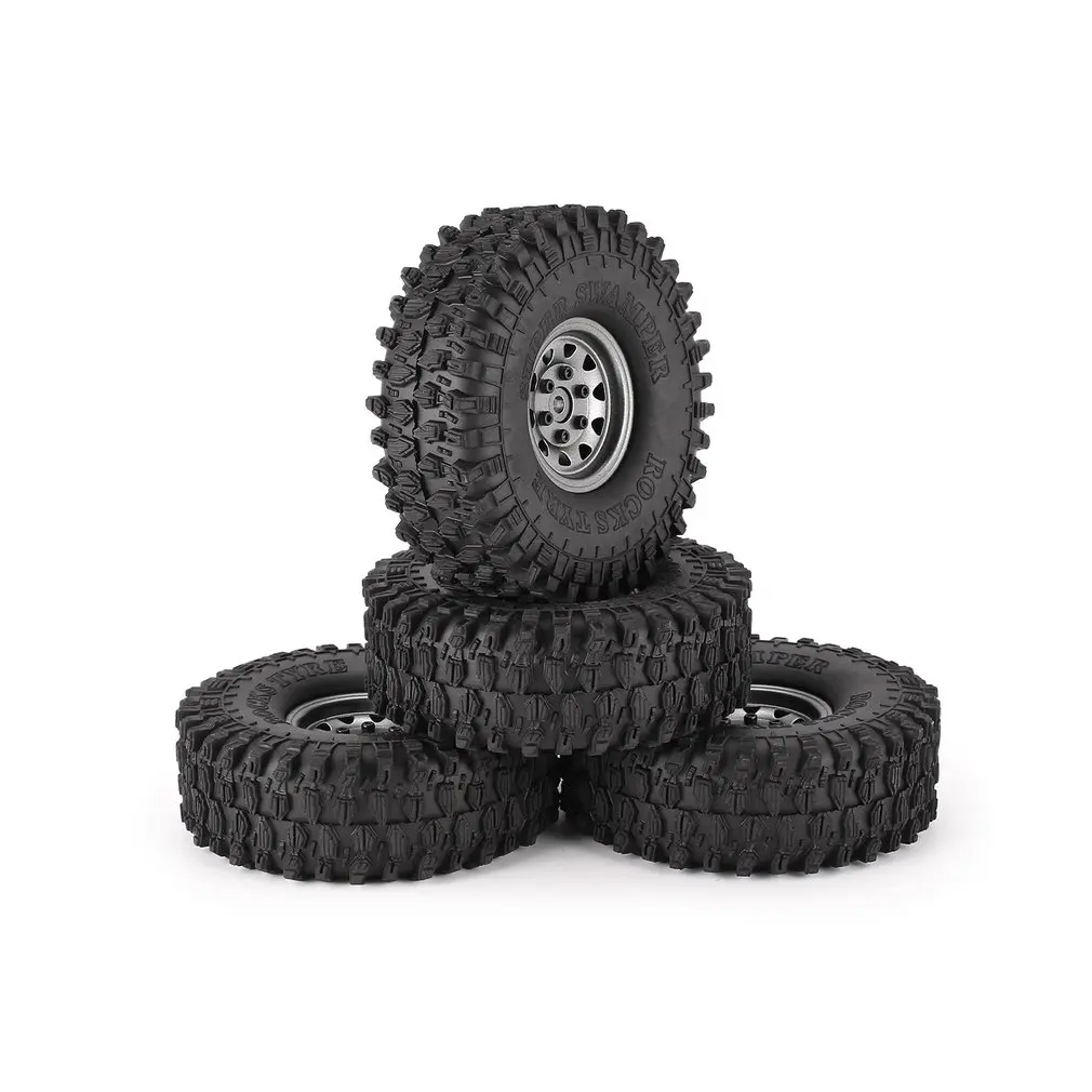 4Pcs 1.9 Inch 120mm Rubber Tires Tire with Metal Wheel Rim Set for 1/10 Traxxas TRX-4 SCX10 RC4 D90 RC Crawler Car Part
4Pcs 1.9 Inch 120mm Rubber Tires Tire with Metal Wheel Rim Set for 1/10 Traxxas TRX-4 SCX10 RC4 D90 RC Crawler Car Part