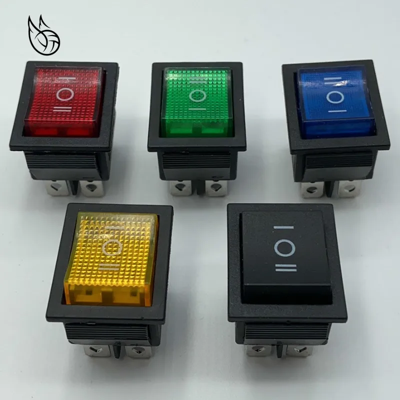 Self-Lock KCD4 Rocker Switch Power Switch 3 Position 6 Pins With Light 16A 250VAC/ 20A 125VAC
Self-Lock KCD4 Rocker Switch Power Switch 3 Position 6 Pins With Light 16A 250VAC/ 20A 125VAC