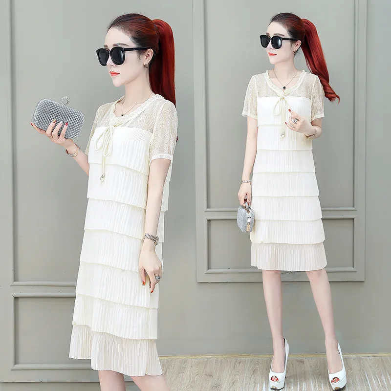 2019 Summer New Style Super Fairy Style of Cake Skirt WOMEN'S Dress Sweet Elegant High-waisted Mid-length Dress Fashion 
2019 Summer New Style Super Fairy Style of Cake Skirt WOMEN'S Dress Sweet Elegant High-waisted Mid-length Dress Fashion