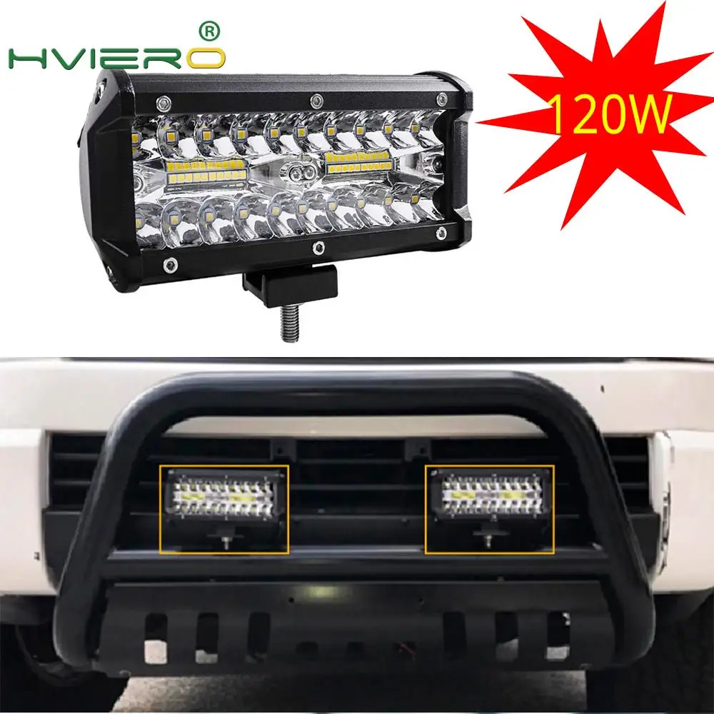7Inch 120W Combo Led Light Bars Spot Flood Beam for Work Driving Offroad Boat Auto Tractor Truck 4x4 SUV ATV 12V 24V
7Inch 120W Combo Led Light Bars Spot Flood Beam for Work Driving Offroad Boat Auto Tractor Truck 4x4 SUV ATV 12V 24V