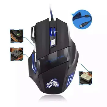 5500DPI LED Optical USB Wired Gaming Mouse 7 Buttons Gamer Computer Mice for computer laptop desktop PC
5500DPI LED Optical USB Wired Gaming Mouse 7 Buttons Gamer Computer Mice for computer laptop desktop PC