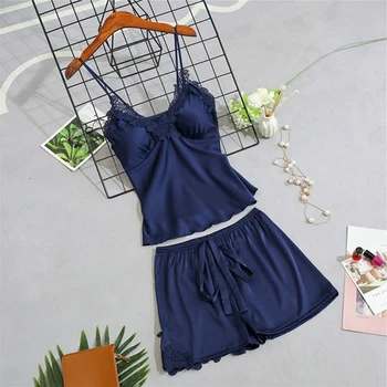 Women Sleep Pajama Set Lady Summer Lace Sleepwear Pyjama Femme Sleeveless Spaghetti Strap Pajama Nightwear 2pcs/set
Women Sleep Pajama Set Lady Summer Lace Sleepwear Pyjama Femme Sleeveless Spaghetti Strap Pajama Nightwear 2pcs/set