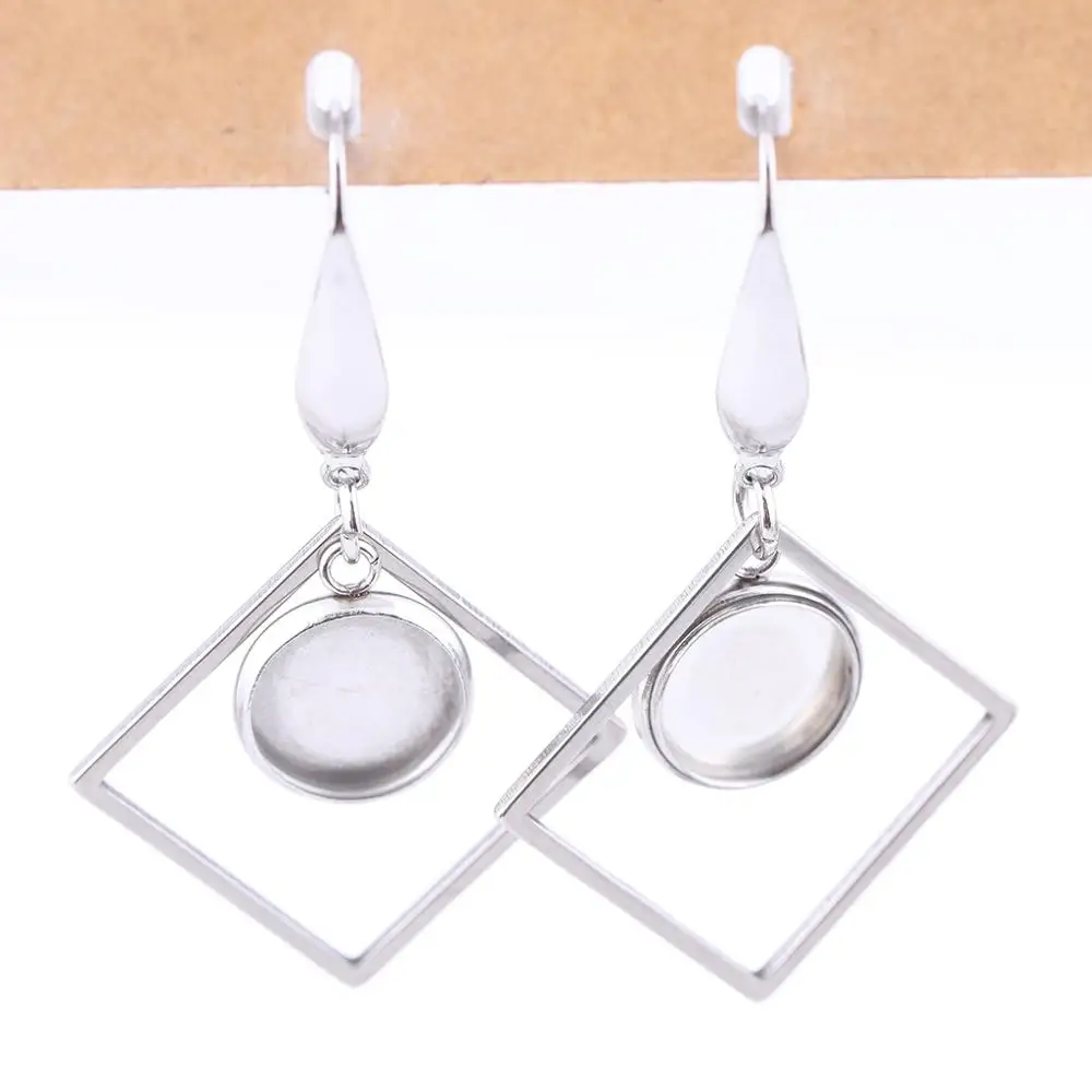 10pcs Fit 10mm Round Cabochon Earring Settings Diy Stainless Steel Blank Base Bezels With Square Frame Charms For Making
10pcs Fit 10mm Round Cabochon Earring Settings Diy Stainless Steel Blank Base Bezels With Square Frame Charms For Making