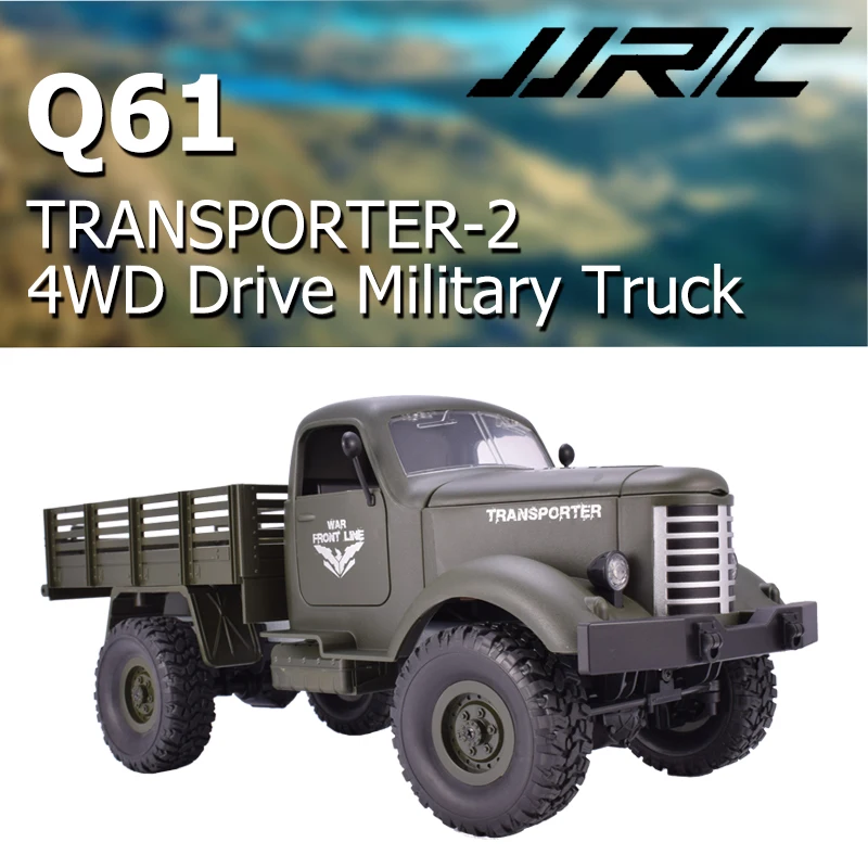 JJRC Q61 RC Truck 1:16 2.4G 4WD Off-Road Military Trunk Crawler Remote Control Toys Brush Motor Children Kids Gifts Boys Toy
JJRC Q61 RC Truck 1:16 2.4G 4WD Off-Road Military Trunk Crawler Remote Control Toys Brush Motor Children Kids Gifts Boys Toy