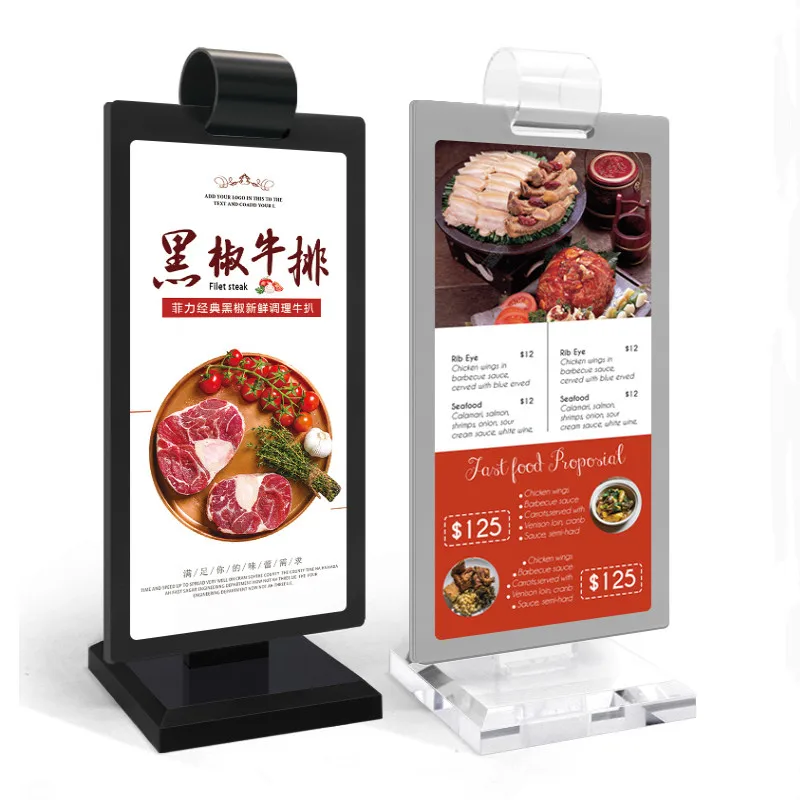 100*200mm Double View Restaurant Acrylic Menu Paper Covers Holders With Clear PVC Sheets Table Top Display Stand Menu Ad Holder
100*200mm Double View Restaurant Acrylic Menu Paper Covers Holders With Clear PVC Sheets Table Top Display Stand Menu Ad Holder