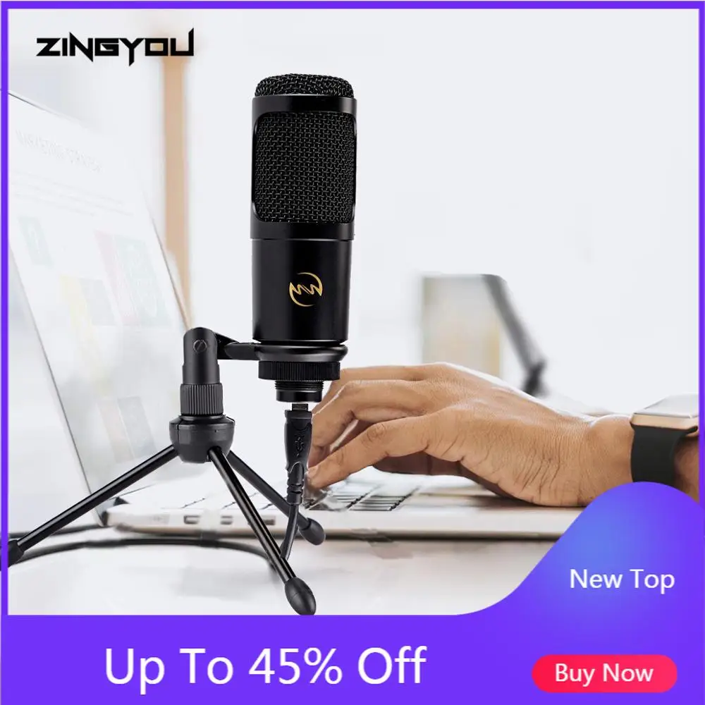 100% Оригинальный USB микрофон ZINGYOU для компьютерных игр общения с подставкой