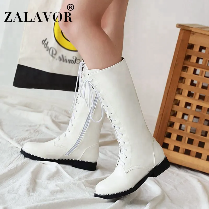 ZALAVOR Mid-Calf Women Boots Solid Color Women Shoes Cross-Tied Flats Fashion Casual Outdoor Round Toe Footwear Size 30-39
ZALAVOR Mid-Calf Women Boots Solid Color Women Shoes Cross-Tied Flats Fashion Casual Outdoor Round Toe Footwear Size 30-39