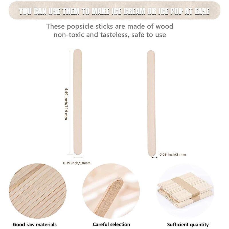 Generic 300 Pcs Popsicle Sticks And Pop Bags Set Ice Cream Clear