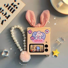 For Samsung ZFlip3 Cases Cartoon Rabbit DIY Three-in-one Matte Powder Shell Rabbit Ears Portable Pearl Cover for Samsung ZFLIP3
For Samsung ZFlip3 Cases Cartoon Rabbit DIY Three-in-one Matte Powder Shell Rabbit Ears Portable Pearl Cover for Samsung ZFLIP3