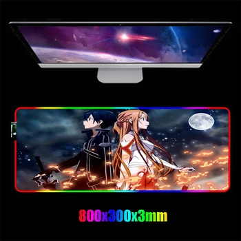 Anime Sword Art Online Gaming RGB Mouse pad Gamer Large Backlit XL Keyboard pad Colorful LED Mousepad Computer Laptop Desk Mat
Anime Sword Art Online Gaming RGB Mouse pad Gamer Large Backlit XL Keyboard pad Colorful LED Mousepad Computer Laptop Desk Mat