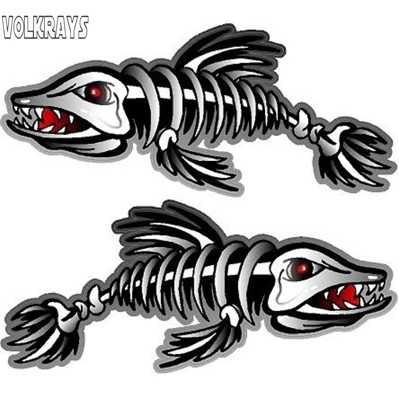 Volkrays 2 X Personality Car Sticker Zombie Fishing Art Series Accessories Sunscreen PVC Decal for Tiguan Infiniti Jeep 7cm*17cm |
