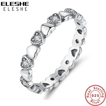 ELESHE Original 925 Sterling Silver Finger Ring Crystal Stackable Forever Love Heart Rings for Women Wedding Jewelry Bijoux
ELESHE Original 925 Sterling Silver Finger Ring Crystal Stackable Forever Love Heart Rings for Women Wedding Jewelry Bijoux