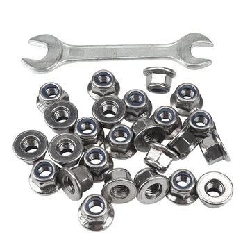 25pcs Stainless Steel Hex Flange Nylon Insert Lock Nut Self-locking Nylock Locknut with 1 pc Wrench
25pcs Stainless Steel Hex Flange Nylon Insert Lock Nut Self-locking Nylock Locknut with 1 pc Wrench