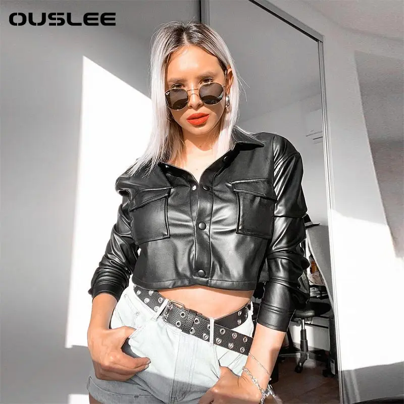 OUSLEE-Women's Basic Long Sleeve Leather Jacket, Black Streetwear, Gothic, Vintage, 90s Outfits, Autumn, 2021
OUSLEE-Women's Basic Long Sleeve Leather Jacket, Black Streetwear, Gothic, Vintage, 90s Outfits, Autumn, 2021