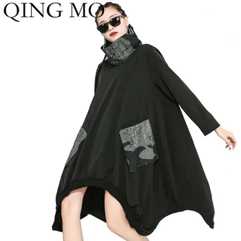 QING MO Plus Size Women Irregular Dress 2020 Women Patchwork Dress Turtleneck Top Female Casual Loose Dress ZQY2544
QING MO Plus Size Women Irregular Dress 2020 Women Patchwork Dress Turtleneck Top Female Casual Loose Dress ZQY2544