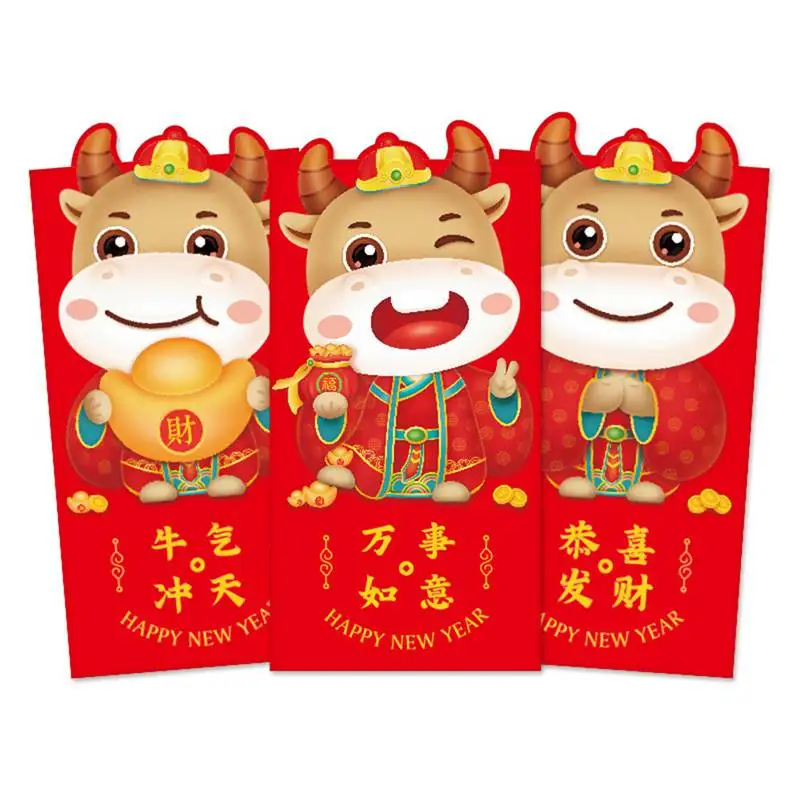 OX Red Envelope Cartoon Three-Dimensional Special-Shaped Thickened Lucky Money Bag (6 Pieces/Lot) 2021 New Year
OX Red Envelope Cartoon Three-Dimensional Special-Shaped Thickened Lucky Money Bag (6 Pieces/Lot) 2021 New Year