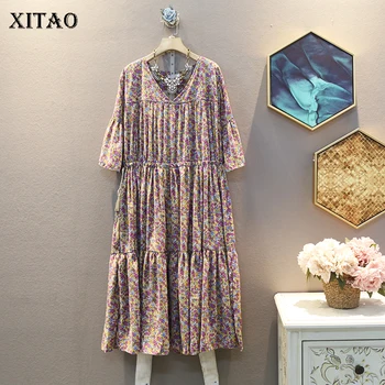 XITAO Pleated Women Dress 2020 Summer Pullover Elegant Ruffle Print Pattern Small Fresh Casual Style Loose Hem Dress DMY4537 
XITAO Pleated Women Dress 2020 Summer Pullover Elegant Ruffle Print Pattern Small Fresh Casual Style Loose Hem Dress DMY4537