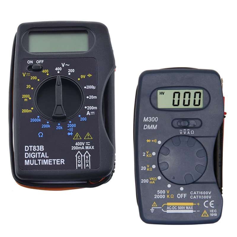 DT83B/M300 LCD Display Digital Multimeter AC/DC Handheld Tester Voltage Meter Pocket Modern Current Ohmmeter Clamp Meters Tester
DT83B/M300 LCD Display Digital Multimeter AC/DC Handheld Tester Voltage Meter Pocket Modern Current Ohmmeter Clamp Meters Tester