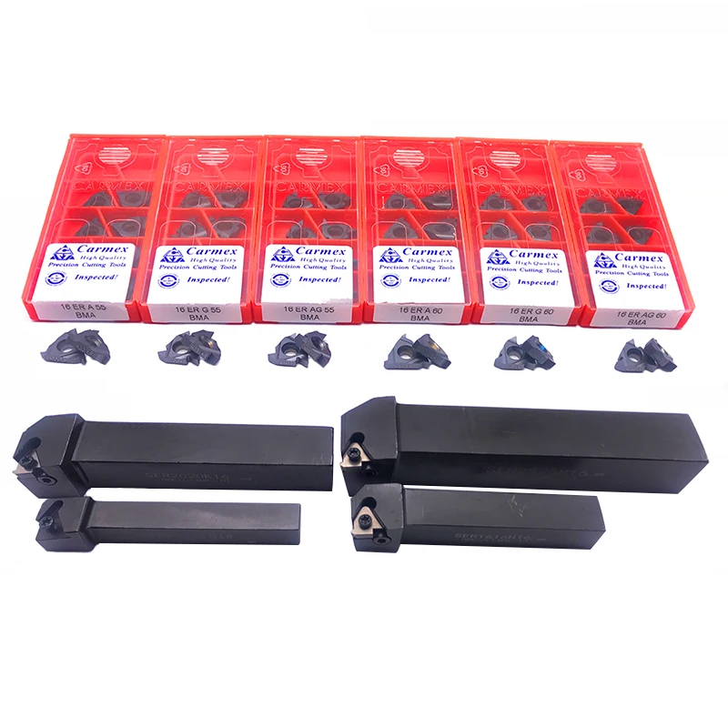 SER1212H16 SER1616H16 SER2020K16 SER2525M16 16ER AG60 AG55 A60 Carbide Insert Lathe Cutter External Thread Turning Tool Holder
SER1212H16 SER1616H16 SER2020K16 SER2525M16 16ER AG60 AG55 A60 Carbide Insert Lathe Cutter External Thread Turning Tool Holder