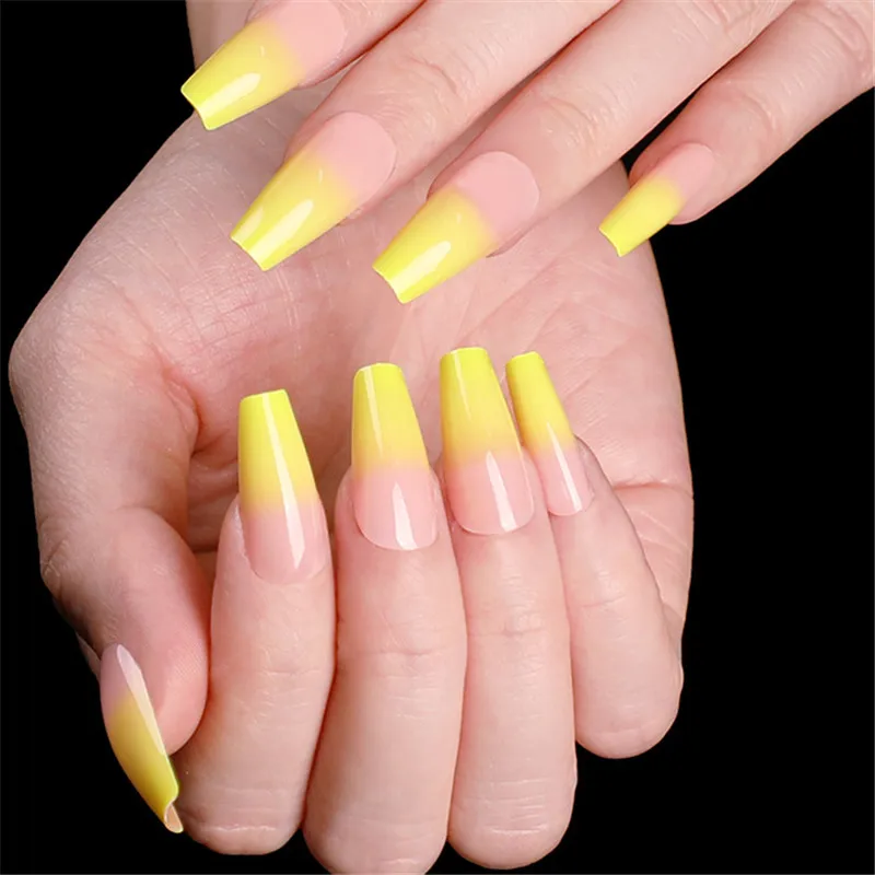 Neon Bright Leon Yellow Extra Long Fake Nails Ballerina Shap Coffin Full Cover Glossy Long Nails False with Glue Sticker
Neon Bright Leon Yellow Extra Long Fake Nails Ballerina Shap Coffin Full Cover Glossy Long Nails False with Glue Sticker