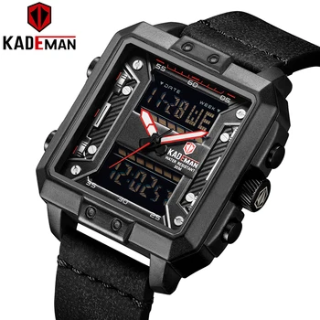 KADEMAN Men Watch Multifunction Leather Band Square Sports Men's Watches Waterproof LED Digital Dual Display Military Wristwatcs
KADEMAN Men Watch Multifunction Leather Band Square Sports Men's Watches Waterproof LED Digital Dual Display Military Wristwatcs