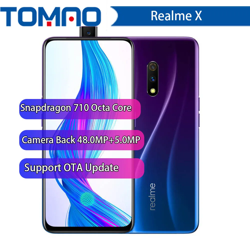 

OPPO Realme X 6.53 Inch FHD+ AMOLED 3765mAh 6GB RAM 64GB ROM Snapdragon 710 Octa Core 2.2GHz 4G Smartphone