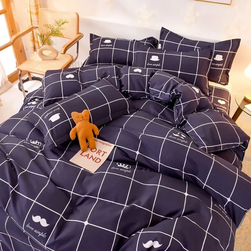 Home Textile Black Lattice Duvet Cover Pillowcase Bed Sheet Simple Boy Girls Bedding Sets Single Twin Double Cover Beds
Home Textile Black Lattice Duvet Cover Pillowcase Bed Sheet Simple Boy Girls Bedding Sets Single Twin Double Cover Beds