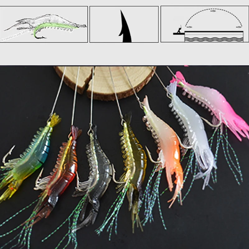 Fishing Lures Soft Shrimp Luminous Artificial Bait Fishing Lures Prawns Baits Outdoor Gear Camping Tools 7PCS
Fishing Lures Soft Shrimp Luminous Artificial Bait Fishing Lures Prawns Baits Outdoor Gear Camping Tools 7PCS
