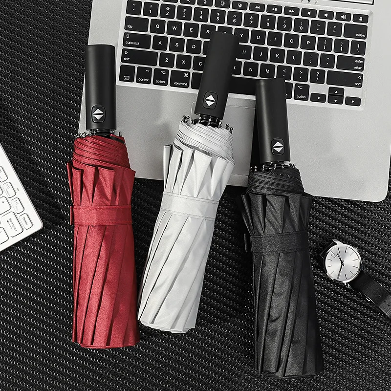 12 Bone Fully Automatic Vinyl Folding Men Business Umbrella Windproof Reinforced Rain Or Shine Dual Purpose Umbrella Advertising
12 Bone Fully Automatic Vinyl Folding Men Business Umbrella Windproof Reinforced Rain Or Shine Dual Purpose Umbrella Advertising