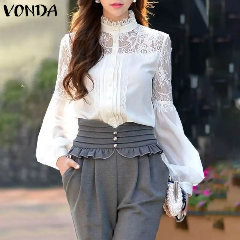 VONDA Office Ladies Shirts 2020 Summer Bohemian Blusas Women Blouses Casual Vintage Long Sleeve Lace Tops Plus Size Tunic
VONDA Office Ladies Shirts 2020 Summer Bohemian Blusas Women Blouses Casual Vintage Long Sleeve Lace Tops Plus Size Tunic