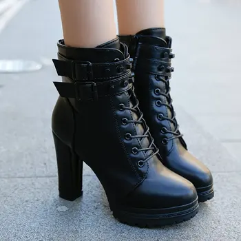 2019 New Woman's High Heels boots Pu Solid color Shoes woman Round head cross lacing Women's Winter boots Size 35-40
2019 New Woman's High Heels boots Pu Solid color Shoes woman Round head cross lacing Women's Winter boots Size 35-40
