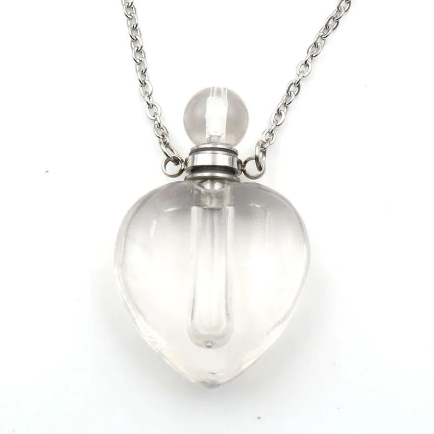 FYSL Silver Plated Love Heart Clear Quartz Pendant Perfume Bottle Necklace Amethysts Stone Romantic Jewelry
FYSL Silver Plated Love Heart Clear Quartz Pendant Perfume Bottle Necklace Amethysts Stone Romantic Jewelry