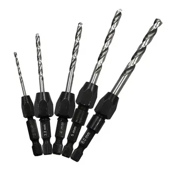5pc HSS Twist Drill Bit Set 2-6mm Quick Change 1/4" Hex Shank Jobber Power Tools High Speed Steel
5pc HSS Twist Drill Bit Set 2-6mm Quick Change 1/4" Hex Shank Jobber Power Tools High Speed Steel