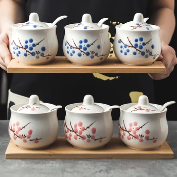 Nordic Art Ceramic Plum Seasoning Jar Set Household Seasoning Box with Tray Simple Salt Pepper Chili Sauce Bottle Three-pieceset
Nordic Art Ceramic Plum Seasoning Jar Set Household Seasoning Box with Tray Simple Salt Pepper Chili Sauce Bottle Three-pieceset