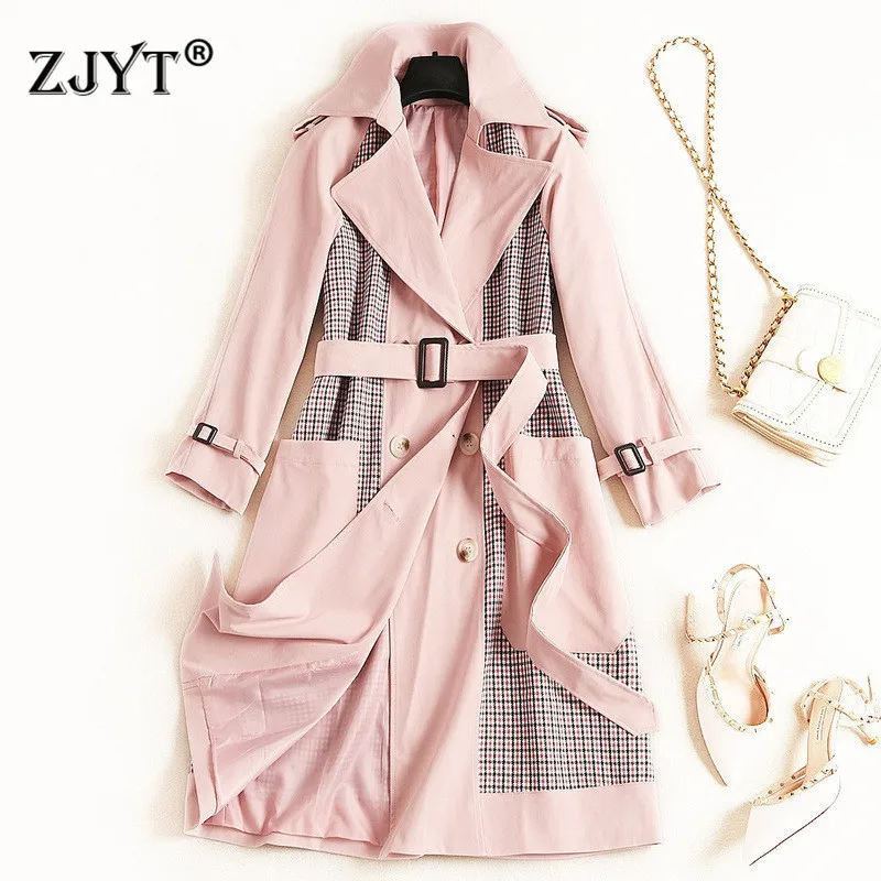 Fashion British Style Trench Coat for Women 2019 Lady Turn Down Collar Plaid Print Patchwork Autumn Trench Winter Long Outerwear
Fashion British Style Trench Coat for Women 2019 Lady Turn Down Collar Plaid Print Patchwork Autumn Trench Winter Long Outerwear