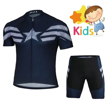 Captain America Cycling Jersey Set Summer Cycling Kit for Children Adventures Ropa Ciclismo Bike Suit Quick Dry Cycling Kit
Captain America Cycling Jersey Set Summer Cycling Kit for Children Adventures Ropa Ciclismo Bike Suit Quick Dry Cycling Kit