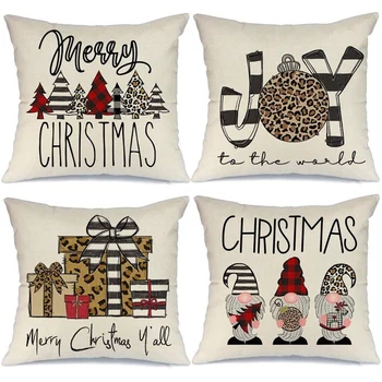 

Pillow Covers, Buffalo Check Stripe Tree Throw Pillows Farmhouse Christmas Decor, Xmas Decorations Cushion Cases